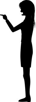 説教 説教 説教,小言,責める,怒る,指さす,仕草,横向き,立ち姿,女性,シルエットのイラスト素材