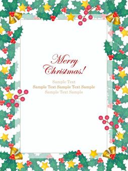 クリスマス、柊のフレーム、背景05 クリスマス、柊のフレーム、背景05 柊,クリスマス,フレーム,背景,ヒイラギ,星,水彩,手描き,壁紙,ベルのイラスト素材