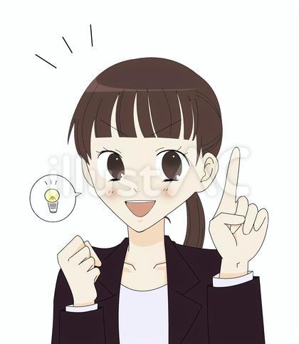 閃くスーツの女性