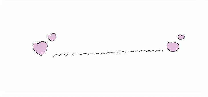 ハートライン おしゃれ,ライン,手書き,アンダーライン,ボールペン,強調,目立つ,注目,ワンポイント,下線のイラスト素材