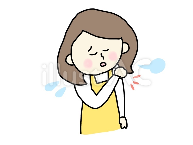肩こりのエプロン姿の主婦 肩こり,エプロン,主婦のイラスト素材
