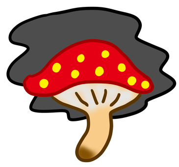 毒キノコ 毒キノコ,きのこ,毒々しい,赤い,野生,毒,猛毒のイラスト素材