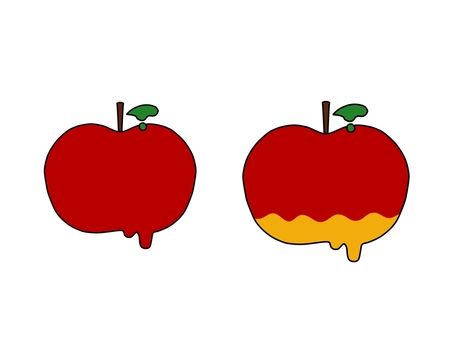 溶けたりんご(シンプル) 溶けたりんご(シンプル) イラスト,かわいい,シンプル,リンゴ,赤リンゴ,りんご,林檎,果物,フルーツ,果実のイラスト素材