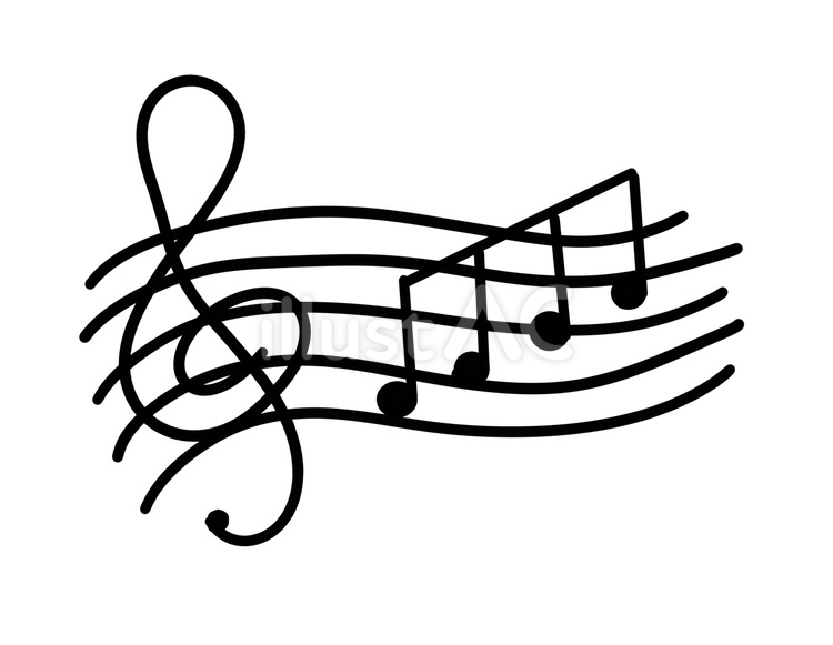ト音記号と五線譜上がる音楽イメージ 音楽,音符,線のイラスト素材