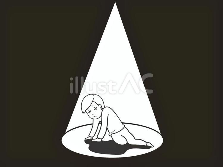 がっかりととても落ち込んでいる男性 期待外れ,憔悴,うなだれるのイラスト素材