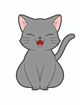 灰色の猫 灰色,猫,ネコ,獣,動物,座る,かわいい,素材,イラストのイラスト素材