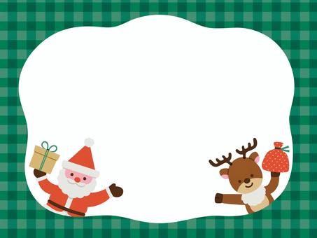 サンタクロースとトナカイのフレーム クリスマス,フレーム,枠,装飾,サンタ,トナカイ,12月,冬,サンタクロース,サンタさんのイラスト素材