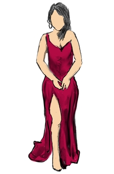 ドレスを着た女性 女性,娘,婦人,ドレス,綺麗,貴婦人,派手屋かのイラスト素材