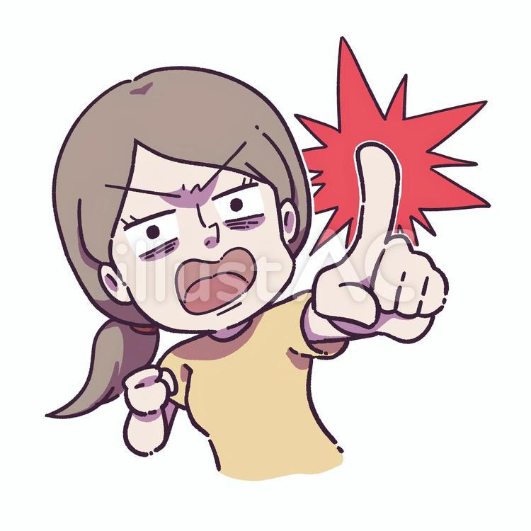 感情的な女性（指差し）2 人物,女性,指差しのイラスト素材