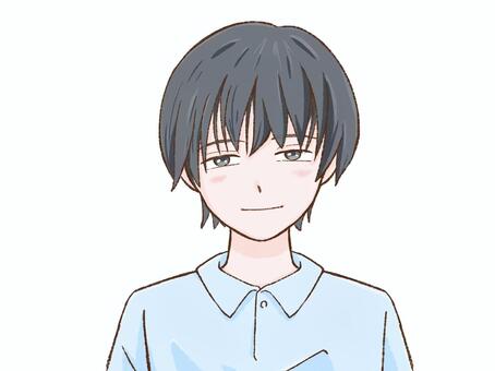 優しい笑顔の男性 笑顔,微笑む,にっこり,にこやか,和む,目を細める,優しそう,照れ笑い,好意,男のイラスト素材