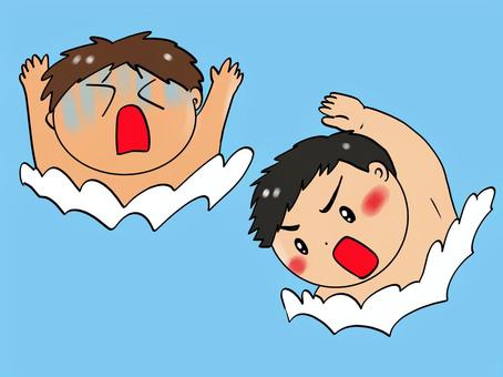 Illustration, JPG and PNG Illustration, to be drowned, water accident, rescue, JPG and PNG