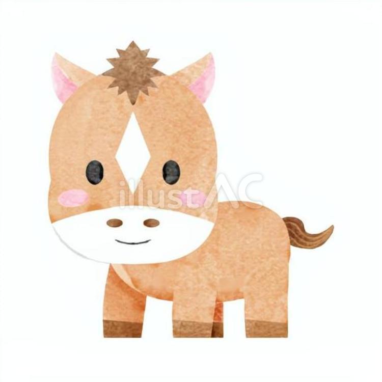 かわいい干支の馬 馬,干支,午のイラスト素材