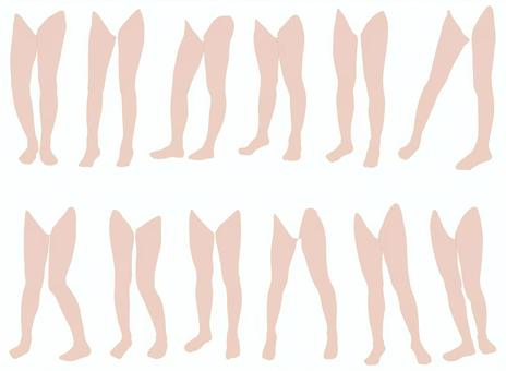 女性レッグモデルイラスト集2-12 人体,身体,女性,下半身,パーツモデル,レッグモデル,ポージング,脚タレ,脚,つま先のイラスト素材