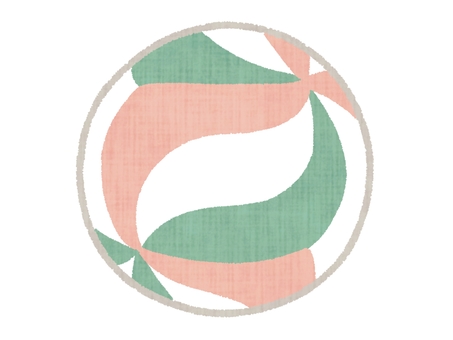 バレーボール（赤・緑・白） バレーボール,ボール,赤色,緑色,スポーツ,競技,試合,部活,水彩,手描きのイラスト素材