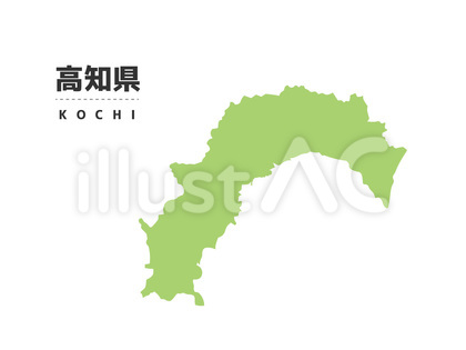 高知県の地図イラスト素材