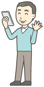  ニット中年男性-032-全身