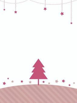 Pink Christmas tree and star frame, , JPG và PNG