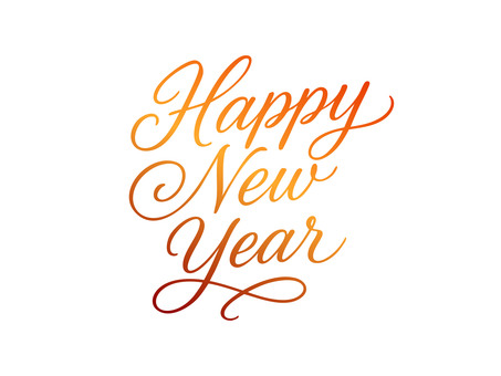 ハッピーニューイヤーの筆記体イラスト ハッピーニューイヤー,英語,筆記体,かっこいい,シンプル,グラデーション,挨拶,テンプレート,文字のイラスト素材