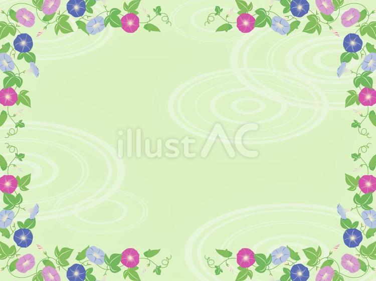 アサガオ　フレーム背景3 飾り枠,枠,朝顔のイラスト素材