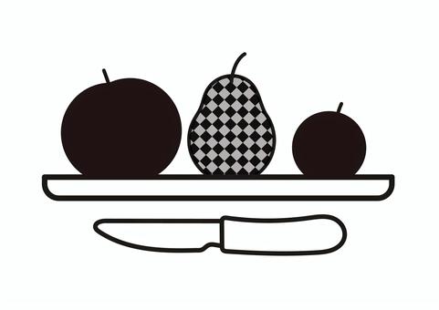 Fruits and knives, apple, pear, pear, JPG, PNG and AI