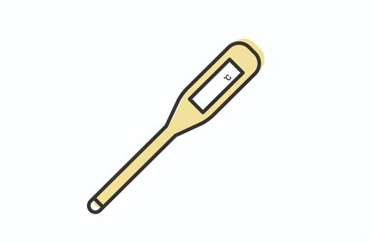 黄色い体温計アイコン 体温計,熱,発熱,アイコン,感染,黄色,体温,風邪,医療,病院のイラスト素材