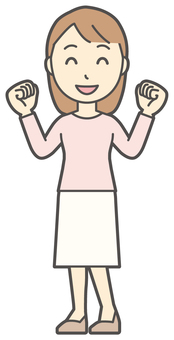  ロングヘア女性-235-全身