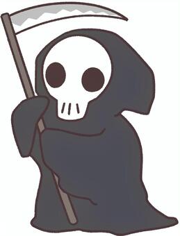 死神の仮装 死神,鎌,ドクロ,ハロウィン,仮装,手描き,シンプル,伝統,イベント,風習のイラスト素材