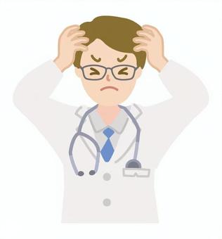 考えがまとまらない医者_上半身1 考えがまとまらない医者_上半身1 男,男性,医者,聴診器,もやもや,悩む,イライラ,若い,長袖,カジュアルのイラスト素材