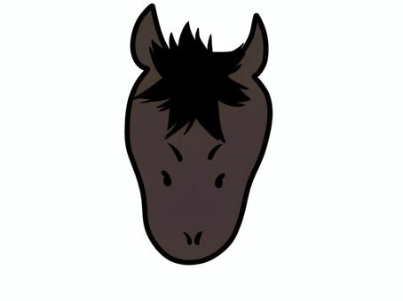 馬の顔(濃いめの色) 馬,顔,アイコン,シンプル,手書き,手描き,動物のイラスト素材