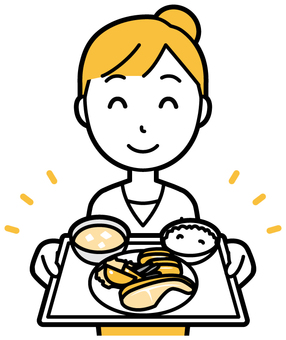 Illustration, refeição, mulher, dona de casa, 