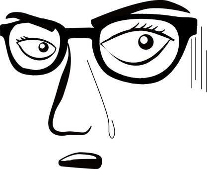 衝撃引く 衝撃,引く,驚き,ショック,眼鏡,見る,瞳,顔,表情,斜めのイラスト素材