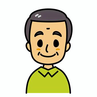 おじいさん　ほほえみ おじいさん,高齢者,ほほえみ,男性,微笑,笑顔,顔,シニア,祖父,年配のイラスト素材