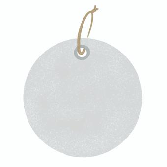 手描き風　タグ・ラベル（グレー・丸） タグ,ラベル,ひも付き,水彩,手描き風,くすみ,カラー,紙素材,クラフト風,ナチュラルのイラスト素材