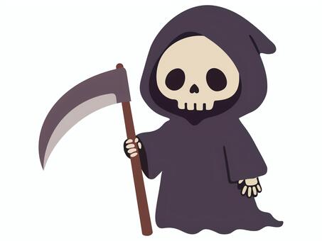 ハロウィンイラスト　可愛い死神 ハロウィン,死神,手描き,おばけ,halloween,秋,アイコン,10月,人物,人のイラスト素材