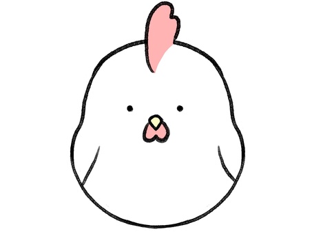 ゆるいニワトリ 手描き,ゆるい,にわとり,かわいい,ポップ,落書き,背景透過,素材,パステルカラー,アイコンのイラスト素材