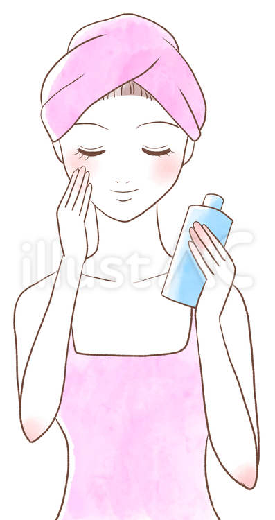 女性　美容　化粧水　スキンケア　ピンク 美容,女性,女の人のイラスト素材