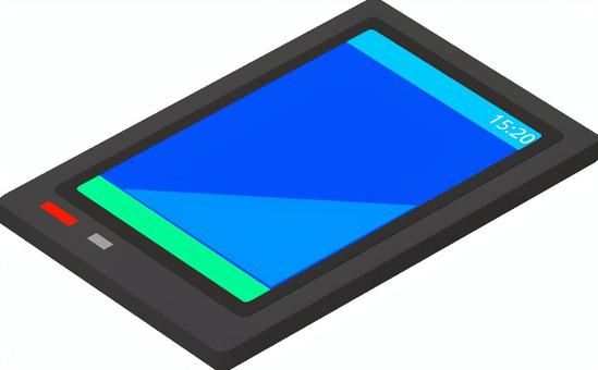 PDA 電子機器,端末,電話,携帯電話,pda,スマホ,薄型,青色,蛍光色,3dcgのイラスト素材