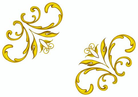 金のエレガンスフレーム2025⑦白背景 エレガント,フレーム,飾り枠,クラシック,デコレーション,イラスト,手描き,水彩,ゴールド,葉のイラスト素材