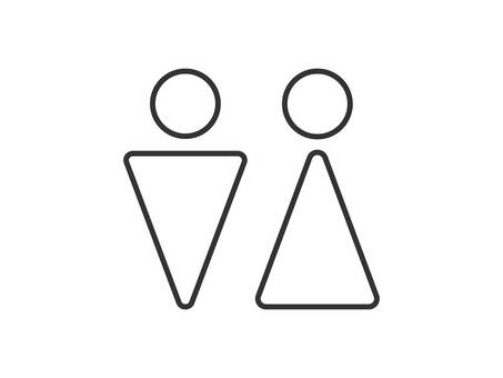 シンプルなトイレマークのアイコン アイコン,図形,シンプル,おしゃれ,ベクター,マーク,デザイン,イラスト,モノクロ,線のイラスト素材
