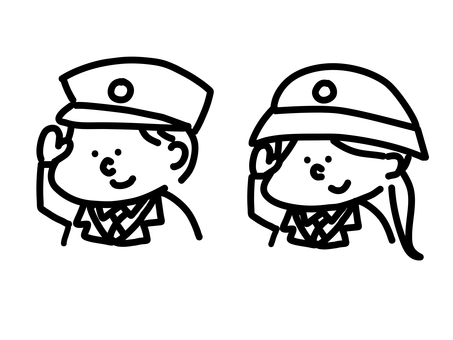警察官ペア 警察官,婦警,ペア,アイコン,男女ペア,シンプル,職業,仕事,素材のイラスト素材