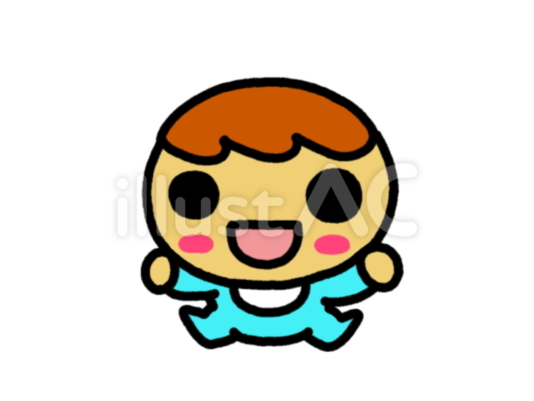 赤ちゃん　B　青 赤ちゃん,子ども,育児のイラスト素材
