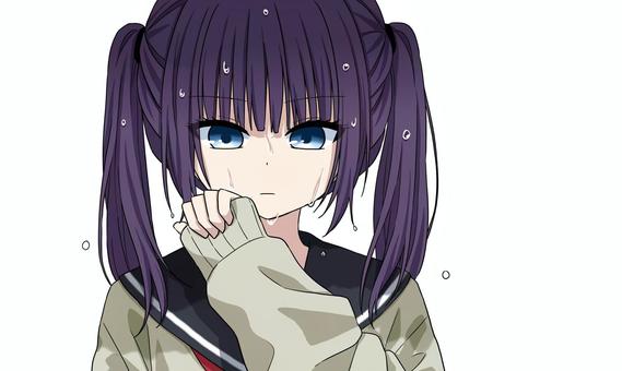 女の子 人物,女の子,キャラクター,制服,セーラー服,ツインテール,かわいい,アニメ絵,萌え系,綺麗のイラスト素材