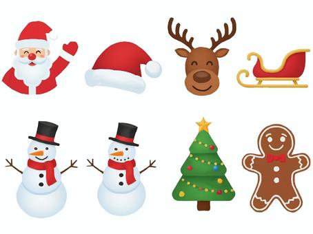 【セット】グラデーションクリスマス セット,クリスマス,冬のイラスト素材