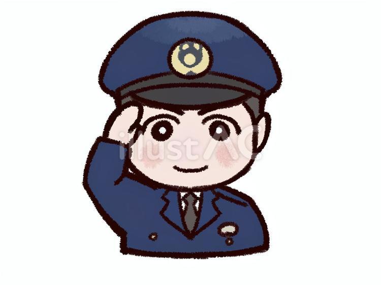 敬礼する警察官 警察官,敬礼,防犯のイラスト素材