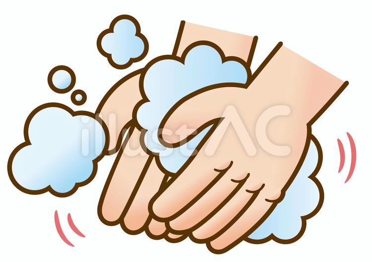 手洗い（線あり） 手洗い,消毒,風邪のイラスト素材