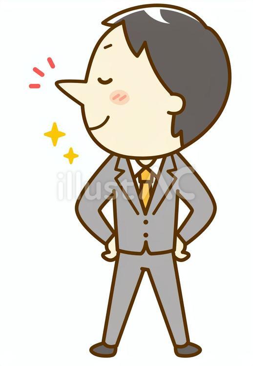 鼻高々の男性 男性,鼻,高いのイラスト素材