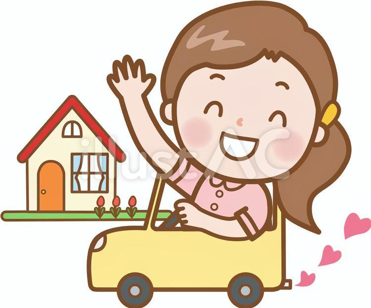 看護師：車で訪問看護 看護,訪問,看護師のイラスト素材