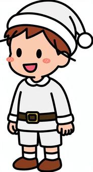 白のサンタコスの男の子です。