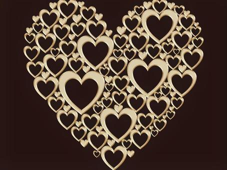 Heart ornament, valentine, heart, gold, JPG, PNG and AI