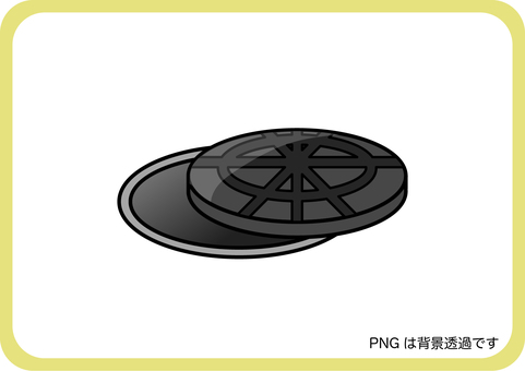 シンプル街中シリーズ【マンホール】 マンホール,道路,下水道,インフラ,蓋,工事,点検のイラスト素材